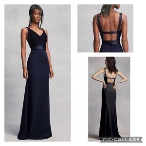 Vera Wang Navy Blue Evening Gown